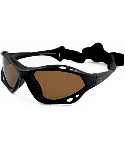Classic Floating Polarized Sunglasses With Strap for Extreme Sports 100% UVA & UVB Protection - Black Sunset - C0112LOCCSN $5...