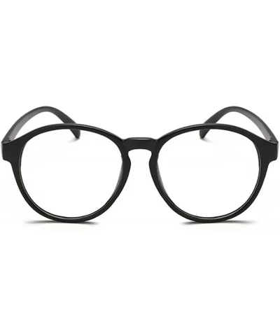 Student Myopia Glasses Fashion Retro Big-Frame Glasses Round Face - Sand Black - CE18GHXGK44 $40.32 Round