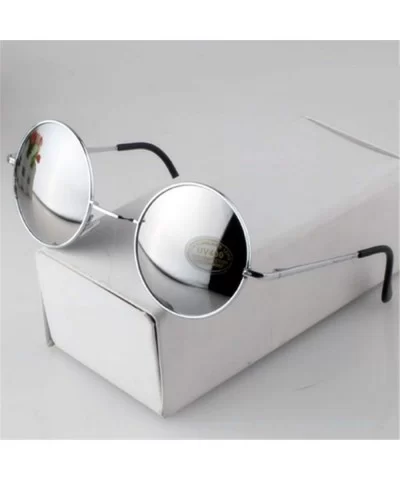 Vintage Round Sunglasses Women Sun Glasses Gold Alloy Circle Men Feminine Goggles - Black - CZ198AH8L2Y $27.77 Oval