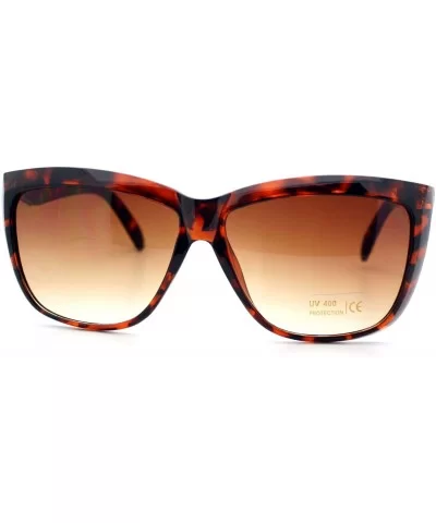 Womens Trendy Large Squared Cat Eye Diva Sunglasses - Tortoise - C011YHV2MSX $13.93 Square