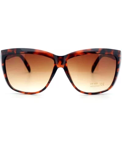 Womens Trendy Large Squared Cat Eye Diva Sunglasses - Tortoise - C011YHV2MSX $13.93 Square