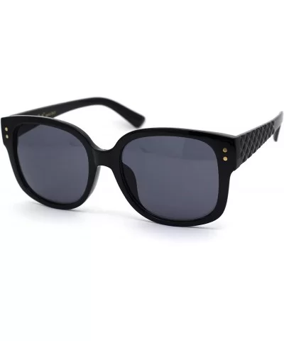 Womens Rectangular Chic Butterfly Designer Fashion Mod Sunglasses - All Black - CT193MSUUGR $13.62 Butterfly