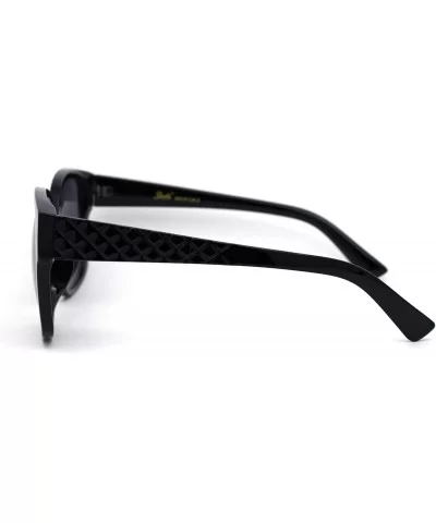 Womens Rectangular Chic Butterfly Designer Fashion Mod Sunglasses - All Black - CT193MSUUGR $13.62 Butterfly