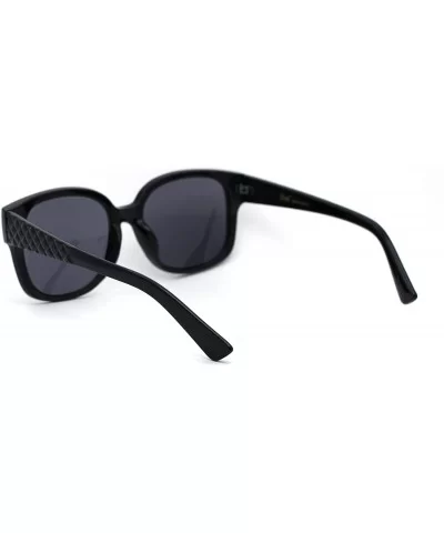 Womens Rectangular Chic Butterfly Designer Fashion Mod Sunglasses - All Black - CT193MSUUGR $13.62 Butterfly