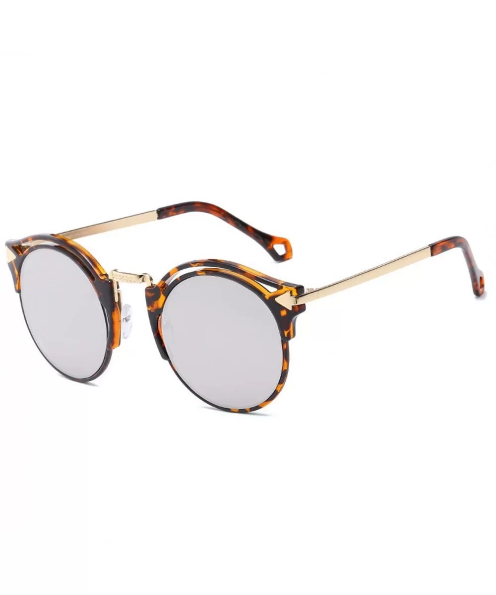 2020 Sunglasses Female Retro Big Frame Arrow Glasses Bright Sunglasses (beancurd Frame White Mercury Lens) - CS190L3ZIXU $10....