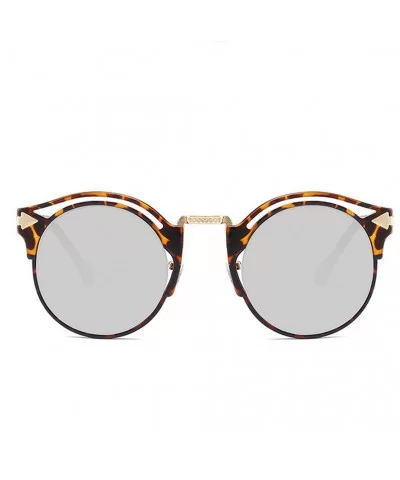 2020 Sunglasses Female Retro Big Frame Arrow Glasses Bright Sunglasses (beancurd Frame White Mercury Lens) - CS190L3ZIXU $10....