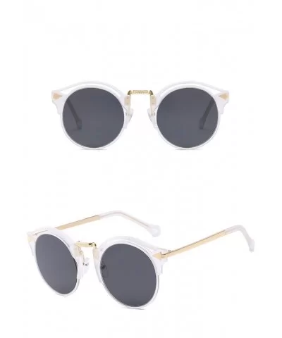 2020 Sunglasses Female Retro Big Frame Arrow Glasses Bright Sunglasses (beancurd Frame White Mercury Lens) - CS190L3ZIXU $10....