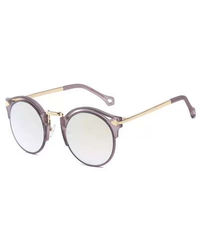 2020 Sunglasses Female Retro Big Frame Arrow Glasses Bright Sunglasses (beancurd Frame White Mercury Lens) - CS190L3ZIXU $10....