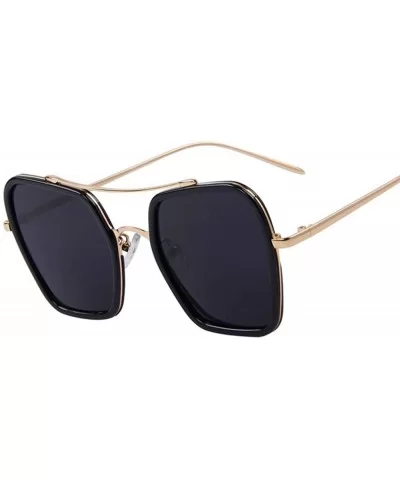 Fashion Women Square Sunglasses Double Bridge Design Summer Sunglasses C04 Blue - C04 Blue - CN18YQN7875 $14.57 Square