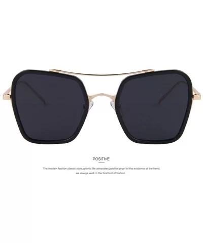 Fashion Women Square Sunglasses Double Bridge Design Summer Sunglasses C04 Blue - C04 Blue - CN18YQN7875 $14.57 Square