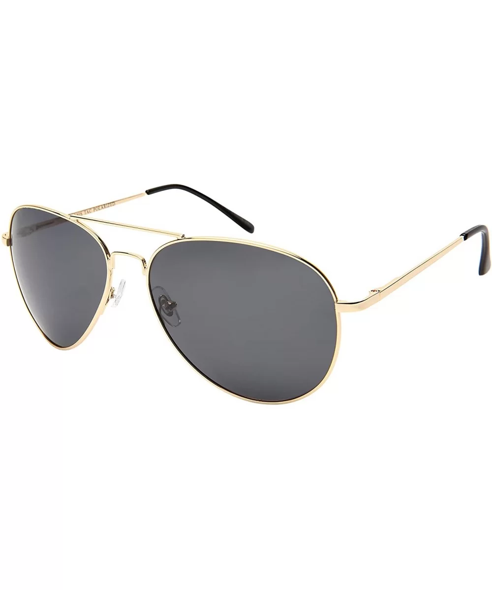 Extra Large Classic Pilot Aviator Unisex Polarized Sunglasses 100% UV Protection Spring Hinge - CS1955H3HMO $21.10 Aviator