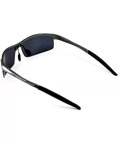 Men's sports Al-Mg polarized sunglasses - indestructible - can be fished by bicycle-Silver frame/silver lens - CB198OQC7KX $3...