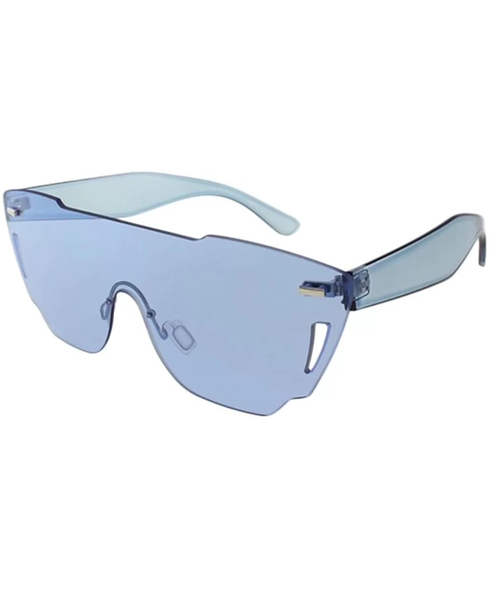 Ezra - Color Lens One Piece Shield Sunglasses with Microfiber Pouch - Blue - CQ187WOH02N $17.89 Goggle