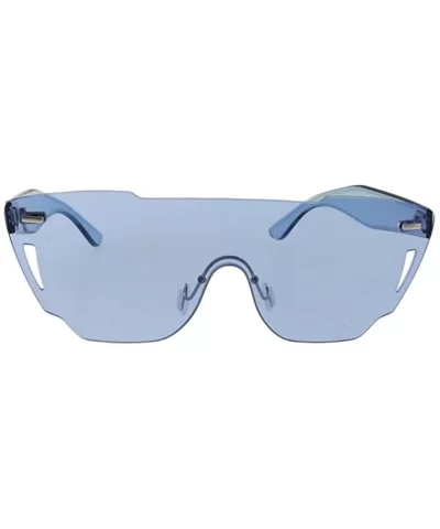 Ezra - Color Lens One Piece Shield Sunglasses with Microfiber Pouch - Blue - CQ187WOH02N $17.89 Goggle