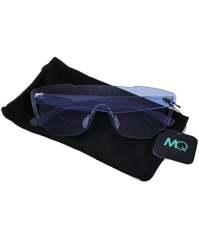 Ezra - Color Lens One Piece Shield Sunglasses with Microfiber Pouch - Blue - CQ187WOH02N $17.89 Goggle