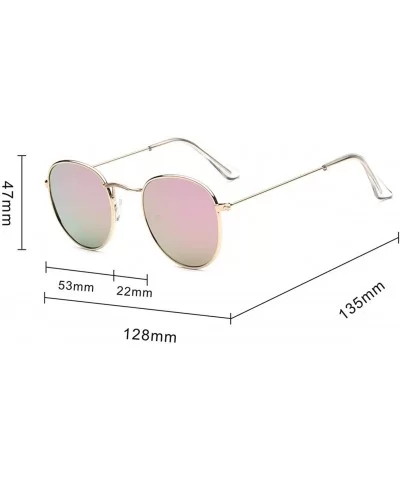 Women's Classic Round Mirrored Lens Vintage Sunglasses - Gold - CT18OZ3IK8M $12.89 Round