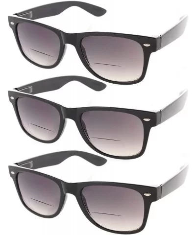 Cabo 3 Pack Trendy Bifocal Sunglasses UV400 Protection - 3 Black - CK185XI3QRD $28.04 Shield