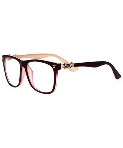 Women Vintage Optical Myopia Eyeglasses Men Plain Retro Eye Glasses Frame - Yello - CL182ENK7N4 $11.81 Semi-rimless