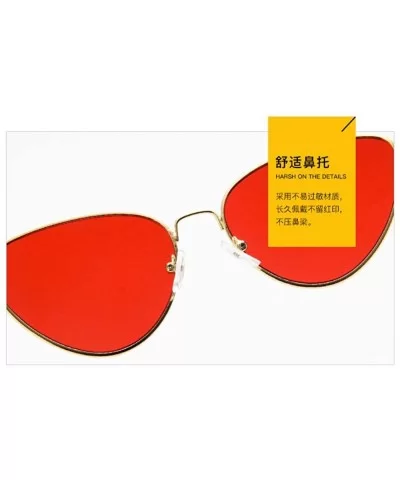 Women Fashion Triangle Cat Eye Sunglasses with Case UV400 Protection Beach - CU18WRI5KLI $35.08 Cat Eye