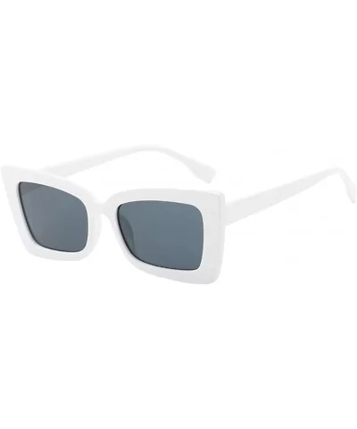 Retro Irregular Sunglasses- Vintage Big Frame UV400 Radiation Protection Eyewear - White - C9196HGCRA3 $10.09 Aviator