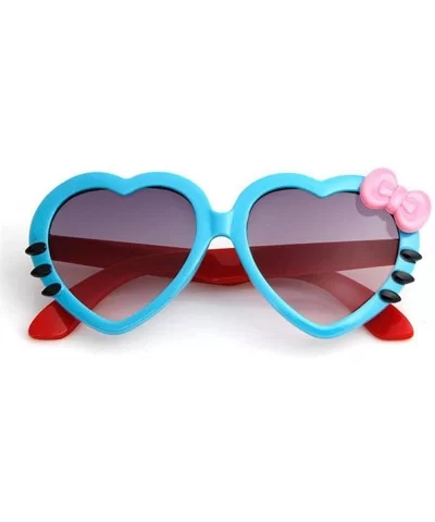 2019 Fashion Summer Cartoon Cute Heart Bow Cat Sunglasses Glasses Pink - Black - CD18YKTHT9U $11.90 Aviator