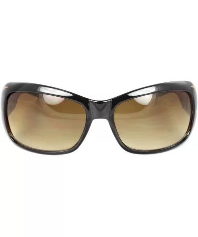 Stylish Shield Sunglasses - Brown - CV110XI6B4Z $12.80 Shield