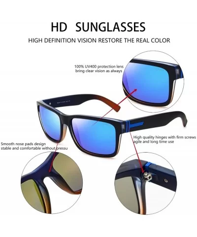 Vintage Polarized Sunglasses for Men Women Retro Oversized Square Mirror Sun Glasses - CW18HZW0GGM $21.16 Oversized