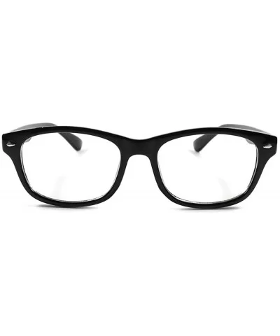 Rectangle Mens Womens Modern Fashion Nerd Clear Lens Eye Glasses - Black - CD18X56NS98 $13.19 Rectangular