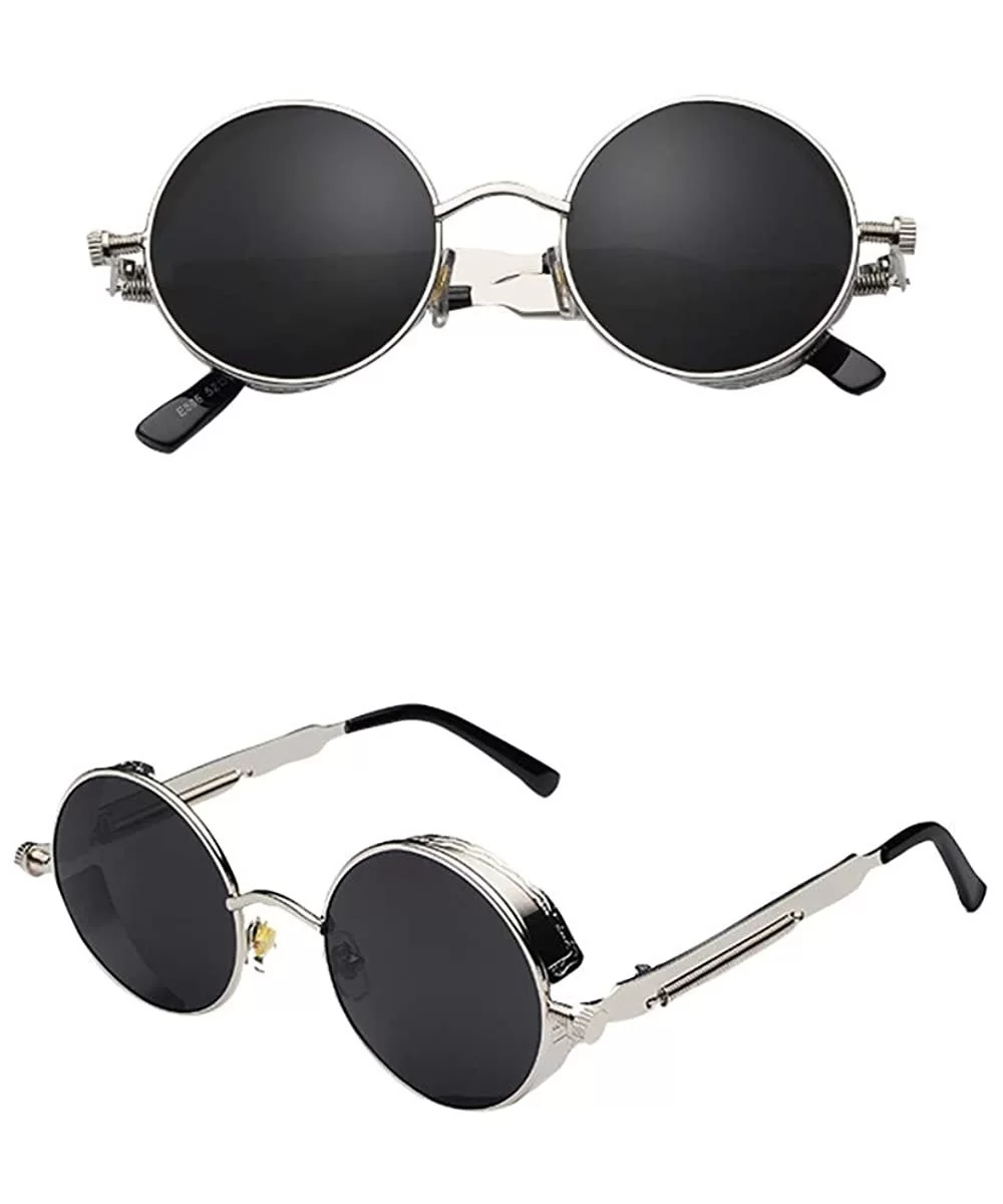 Men Women Round Square Vintage Mirrored Sunglasses Eyewear Outdoor Sports Glasses - CG18Z35YW7G $15.87 Round