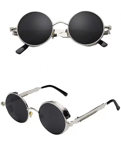 Men Women Round Square Vintage Mirrored Sunglasses Eyewear Outdoor Sports Glasses - CG18Z35YW7G $15.87 Round