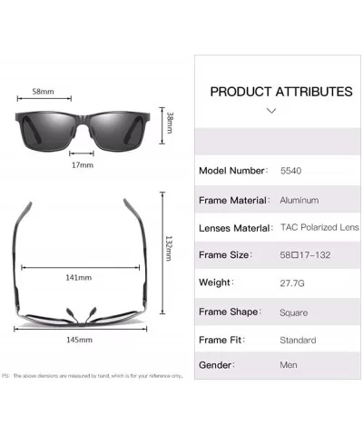 Sunglasses Men's Leisure Sunglasses Aluminum Magnesium Full Frame Polarizing Sunglasses - A - CT18QQ2CTXE $66.55 Aviator