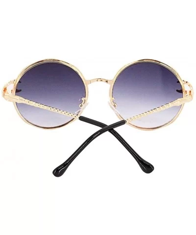 Stylish Round Pearl Decor Sunglasses UV Protection Metal Frame - Gold Frame Gray Lens - CO18U45AKW8 $18.89 Square