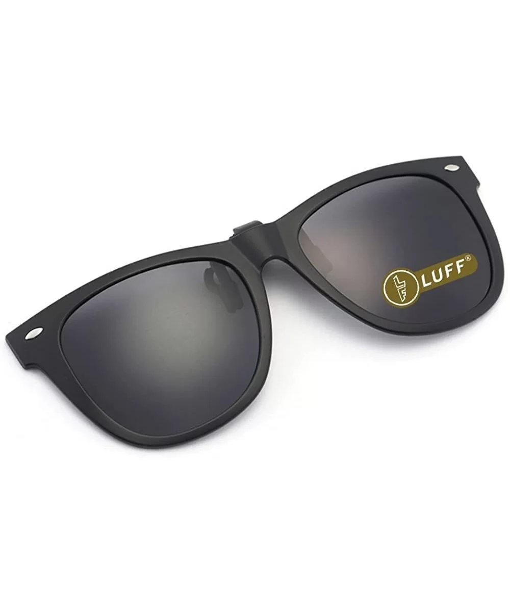 Polarization Clip-On Sunglasses Clips Flip up Myopic Sunglasses for Outdoor - Black-1 - C518EOQIE0U $22.70 Oval