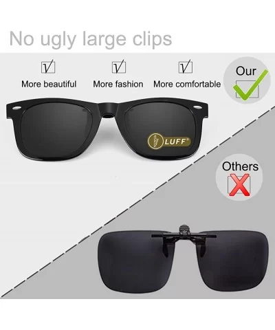 Polarization Clip-On Sunglasses Clips Flip up Myopic Sunglasses for Outdoor - Black-1 - C518EOQIE0U $22.70 Oval