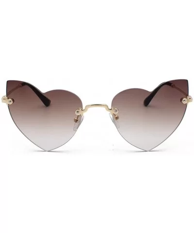 Heart Rimless Sunglasses Lightweight Al-Mg Alloy Metal Frame Composite-UV400 Lens Glasses for Men and Women - CK1902AK5IW $19...