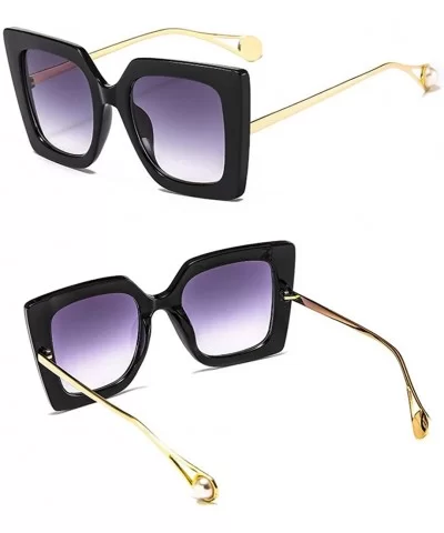 Fashion Square Sunglasses For Women-Street Style-Shade Glasses Owersized Lens - A - C0190EDEWEA $49.99 Rectangular