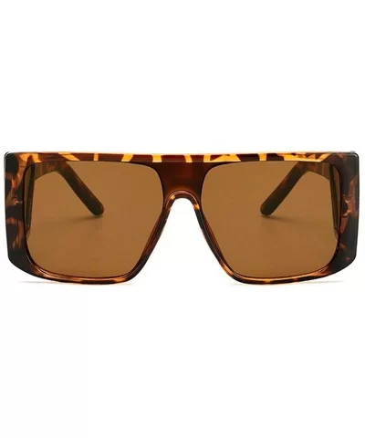 Fashion Oversized Square Shield Style Unisex Sunglasses Vintage Brand Design Sun Glasses - Leopard&browm - CY18M74S769 $14.90...