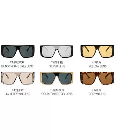 Fashion Oversized Square Shield Style Unisex Sunglasses Vintage Brand Design Sun Glasses - Leopard&browm - CY18M74S769 $14.90...