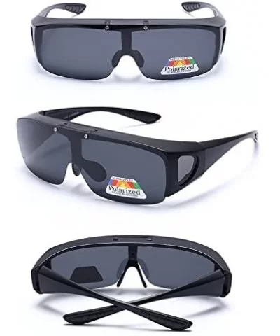 2 Value Pack - HD Polarized Flip Up Wraparounds Sunglasses + UV400 Night Vision - Black - CY18EISAHMR $26.52 Goggle