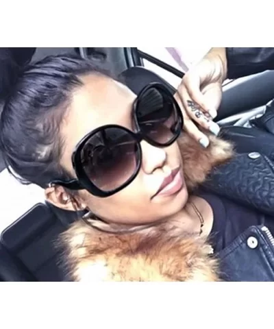 Big Huge Oversized Vintage Style Sunglasses Retro Women Celebrity Fashion - Black - C512BTOXHV1 $15.90 Oval