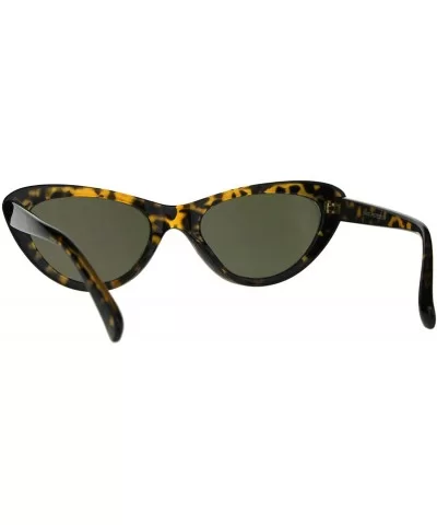 Womens Color Mirror Lens Goth Narrow Cat Eye Plastic Sunglasses - Tortoise Orange - CX189U2OS2D $14.21 Cat Eye