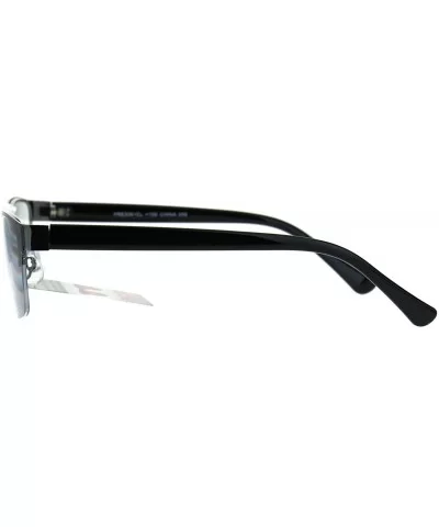 Mens Half Metal Rim Rectangular Multi 3 Power Focus Progressive Reading Glasses - Gunmetal - CE182A5N942 $19.81 Square