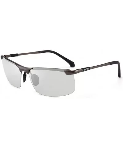 Square Photochromic Sunglasses Men Polarized Vintage Black Driving Sun Glasses for Men - Gray Frame - CA194O0WU85 $65.53 Semi...