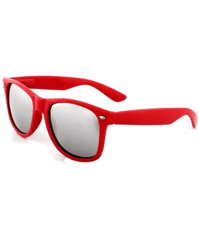 Retro Classic Sunglasses Men Women Shades Dark Lens - Red (Mirror Lens) - CQ119M5LEID $10.78 Square