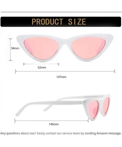 Retro Vintage Cat Eye Sunglasses for women Clout Goggles Composite Frame - A01 White/Pink - C418OZWK2QY $14.61 Semi-rimless