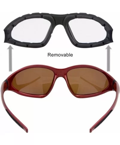 Vert Motorcycle & Boating Sports Wrap Around Polarized Sunglasses - Red - CE12H7C0181 $36.36 Wrap