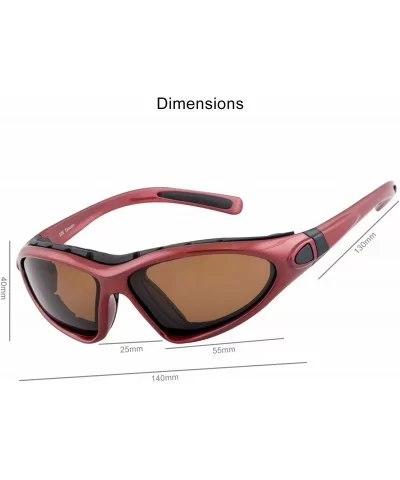 Vert Motorcycle & Boating Sports Wrap Around Polarized Sunglasses - Red - CE12H7C0181 $36.36 Wrap