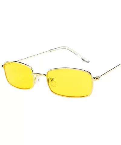 Vintage Glasses Women Man Square Shades Small Rectangular Frame Sunglasses - D - CQ18S43DSEO $11.87 Rectangular