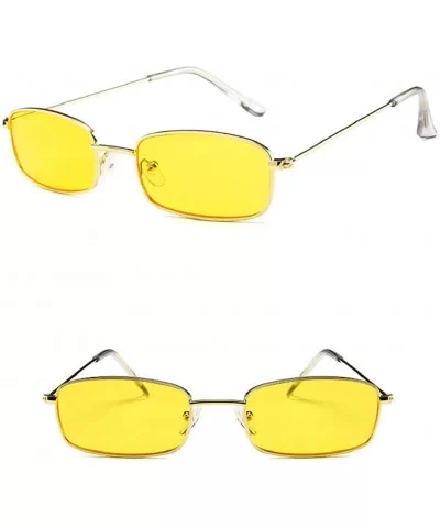 Vintage Glasses Women Man Square Shades Small Rectangular Frame Sunglasses - D - CQ18S43DSEO $11.87 Rectangular