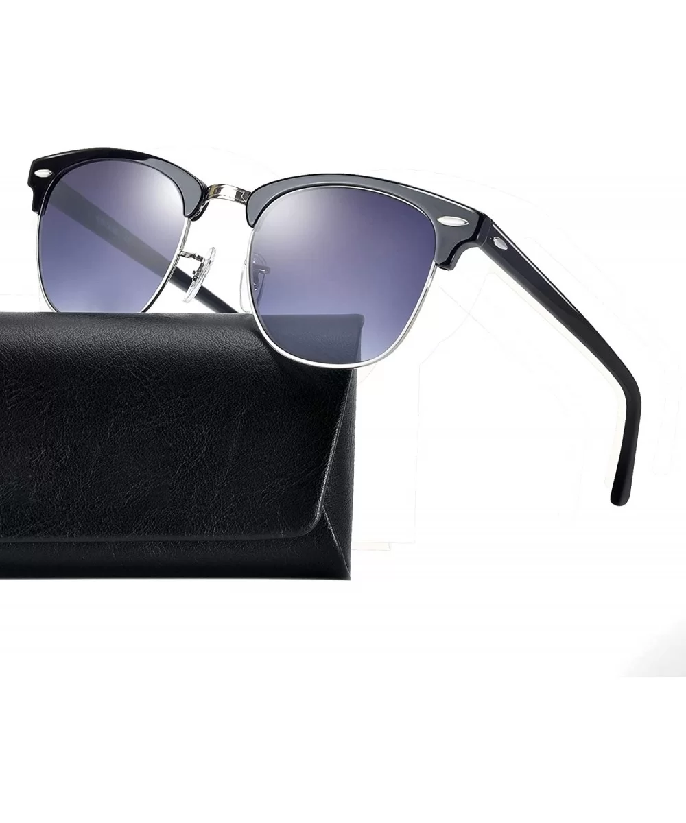 Sunglasses Scratch Resistant Lightweight Rectangular - Metal/ Gradient Grey - CO18Z455D36 $43.91 Oversized